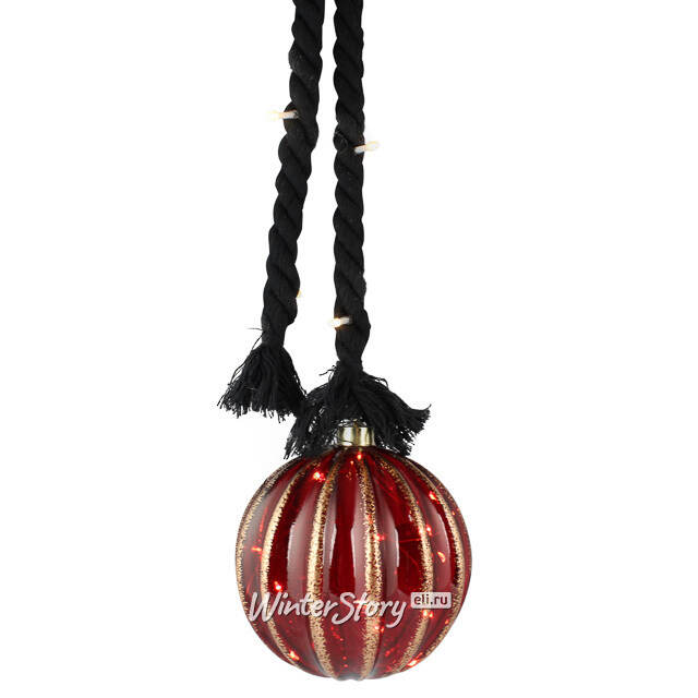 Декоративный подвесной светильник Шар Maniago 14 см, 15 теплых белых LED ламп, на батарейках Peha