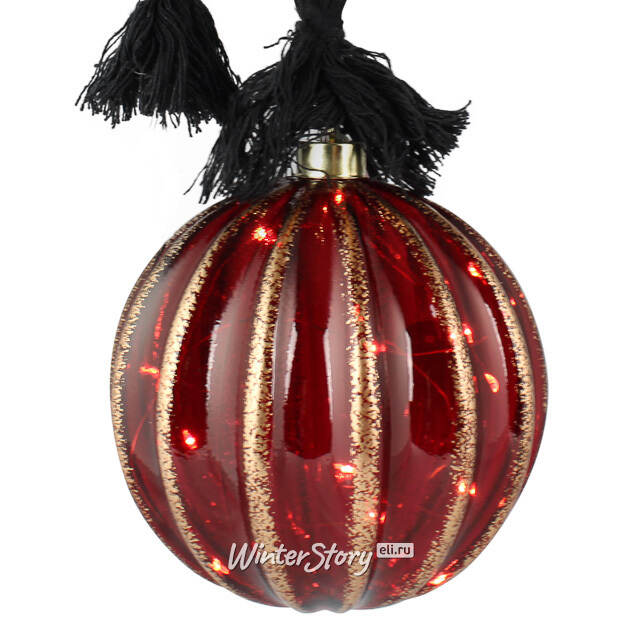 Декоративный подвесной светильник Шар Maniago 14 см, 15 теплых белых LED ламп, на батарейках Peha