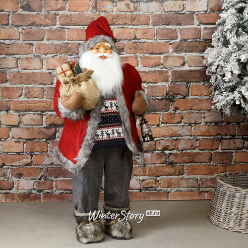 Большой Норвежский Санта с подарками и фонариком 122 см Peha
