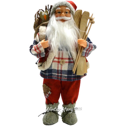 Декоративная фигура Санта-Клаус из Бергена в клетчатом наряде 46 см Peha