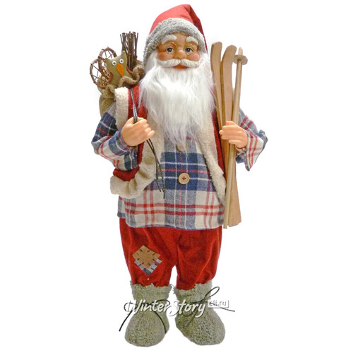 Шотландский Санта с подарками и лыжами 61 см Peha