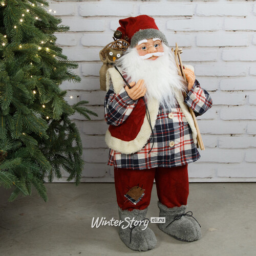 Декоративная фигура Санта-Клаус из Бергена в клетчатом наряде 78 см Peha