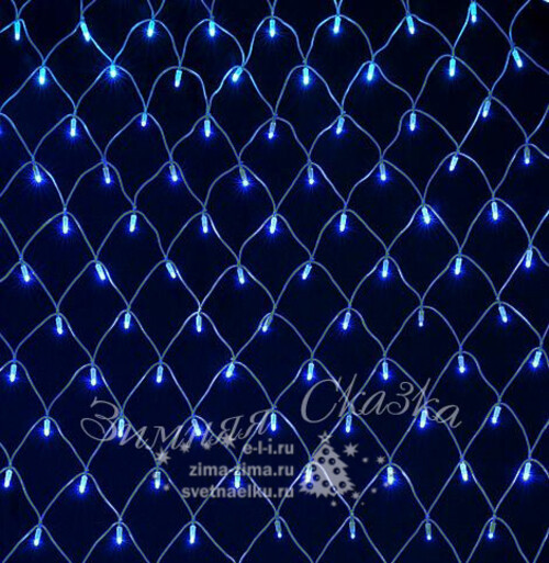 Гирлянда Сетка 1.8*2.4 м, 320 синих микроламп, зеленый ПВХ, контроллер MOROZCO