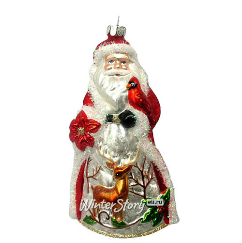 Стеклянная елочная игрушка Лесной Дед Мороз 14 см, подвеска Holiday Classics