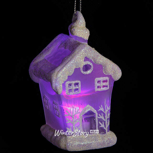 Светящаяся елочная игрушка Коттедж на батарейке 6*6*10 см, подвеска Snowhouse
