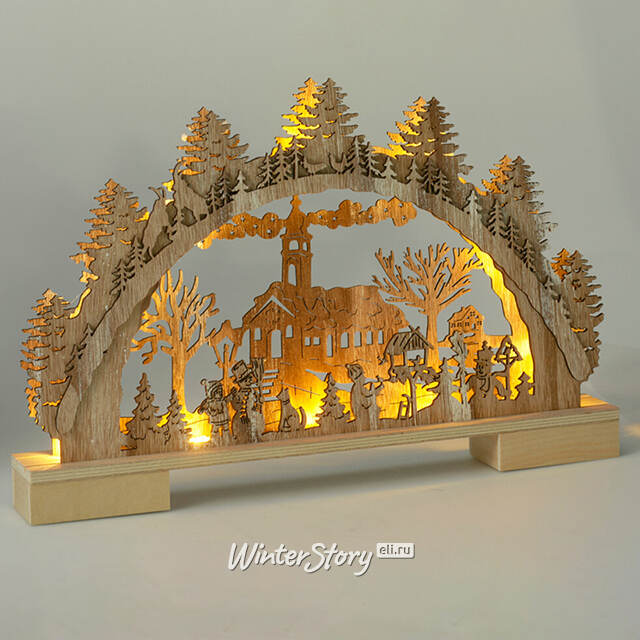 Новогодний светильник Горка Lateron - Garv 41*27 см, 10 теплых белых LED ламп, на батарейках Koopman