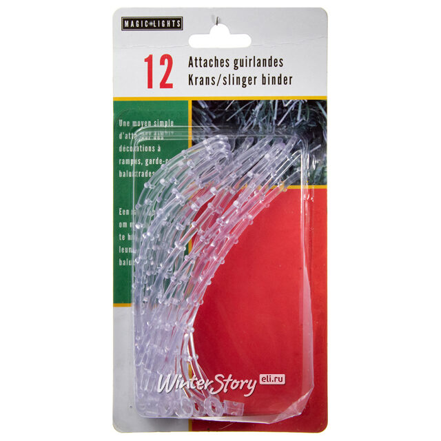 Многоразовые стяжки для крепления гирлянд 12 шт Peha
