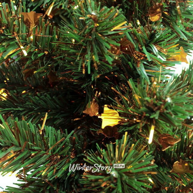 Хвойная гирлянда украшенная 270*23 см зелено-золотая, ПВХ MOROZCO