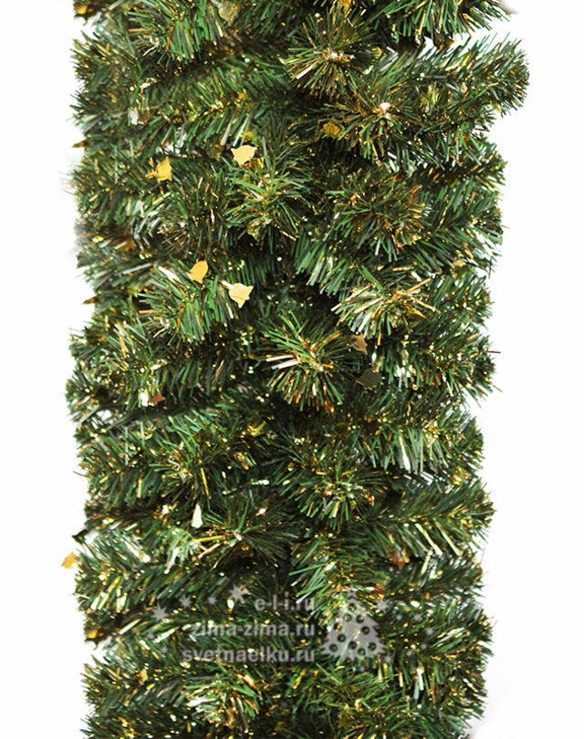 Гирлянда зеленая украшенная, 2.70м, d-23см