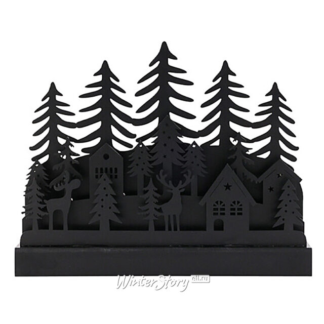 Новогодний светильник Ночь в лесах Нарвика 23 см, на батарейках Koopman