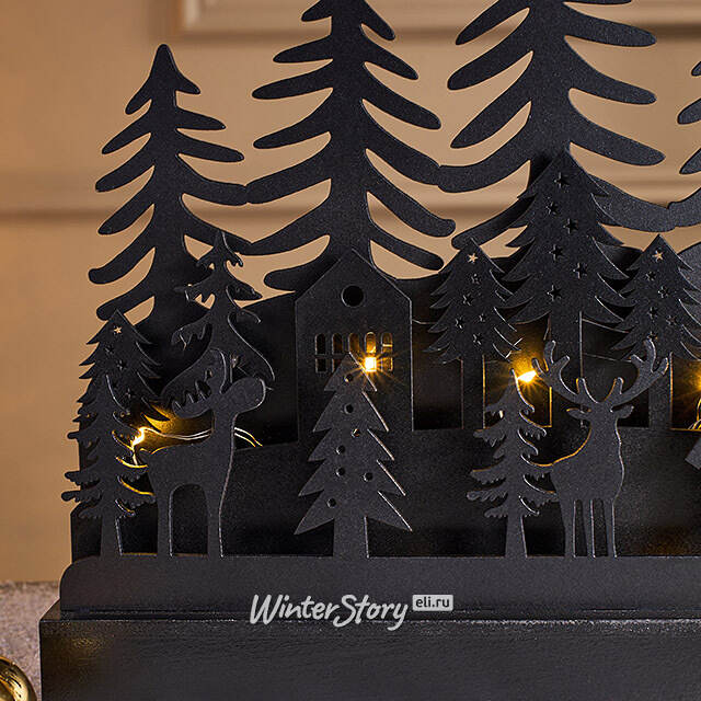 Новогодний светильник Ночь в лесах Нарвика 23 см, на батарейках Koopman