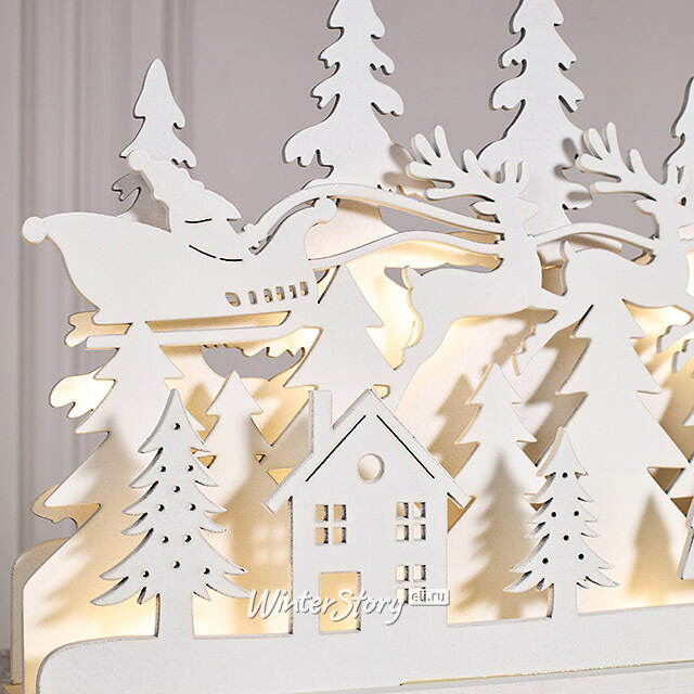 Новогодний светильник Санта в зимнем лесу 29*24 см, на батарейках Koopman