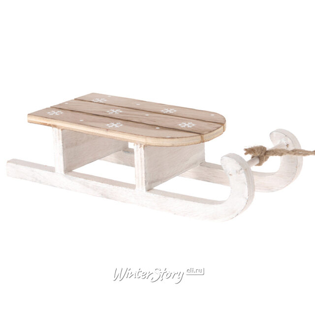 Декоративные санки Норвежская Зима 22 см белые Koopman