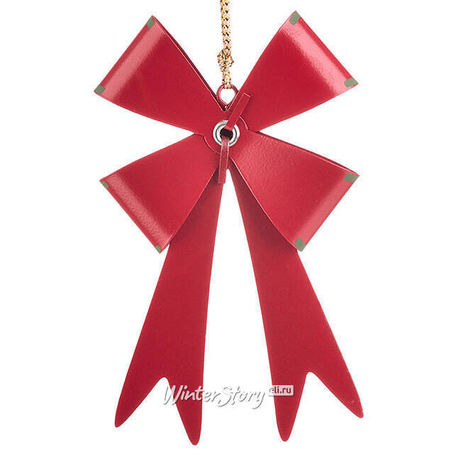 Елочная игрушка Бант Мидлтон - Горошек 9 см, красный Koopman