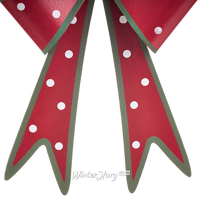 Елочная игрушка Бант Мидлтон - Горошек 9 см, красный Koopman