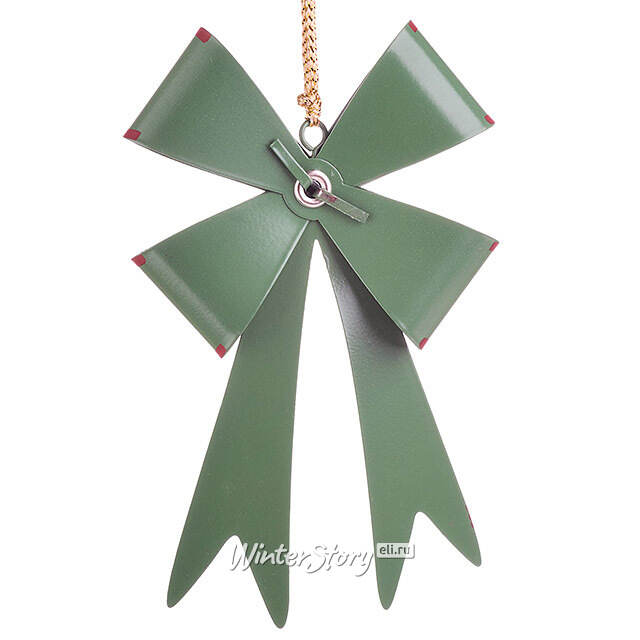 Елочная игрушка Бант Мидлтон - Горошек 9 см, зеленый, металл Koopman