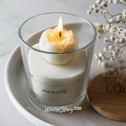 Декоративная ароматическая свеча Luce Pione: Лимон + Ветивер, 30 часов горения Luce