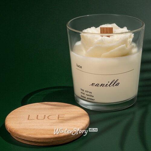 Декоративная ароматическая свеча Luce Rosa: Ваниль, 30 часов горения Luce