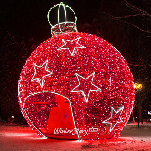 Светодиодная конструкция Новогодний Шар Звездный 10 м красный GREEN TREES