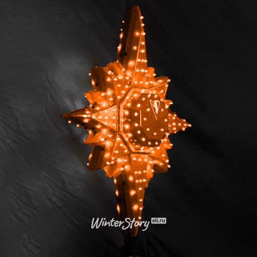 Светодиодная макушка Полярная Звезда эконом 55 см оранжевая GREEN TREES