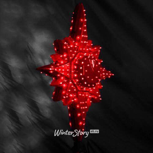 Светодиодная макушка Полярная Звезда эконом 55 см красная GREEN TREES