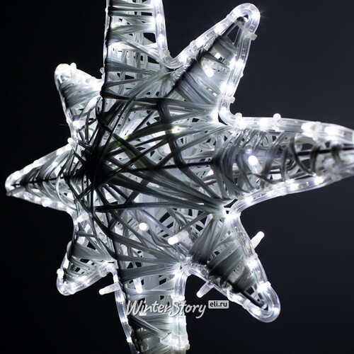 Светодиодная макушка-звезда Роза Ветров 50 см холодная белая GREEN TREES