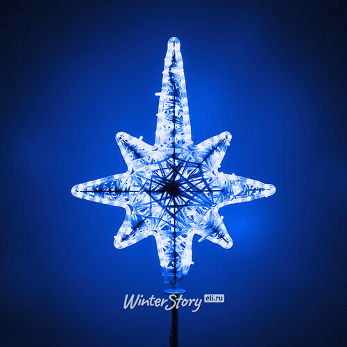 Светодиодная макушка-звезда Роза Ветров 75 см синяя GREEN TREES