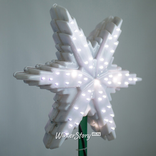 Светодиодная макушка Звезда эконом 45 см белая GREEN TREES