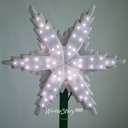 Светодиодная макушка Звезда эконом 45 см белая GREEN TREES