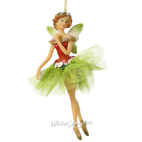Елочная игрушка Фея - балерина в салатовой пачке 16 см, подвеска Holiday Classics