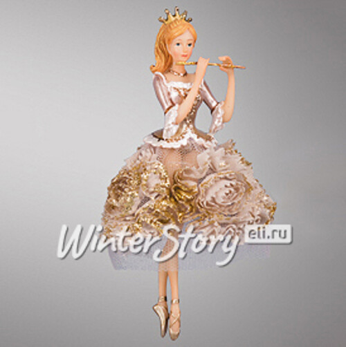 Елочная игрушка Балерина Принцесса на горошине с дудочкой 16 см, подвеска Holiday Classics