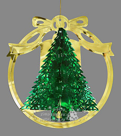 Фигура из фольги Шар Елочка 25 см зеленый с золотом Holiday Classics