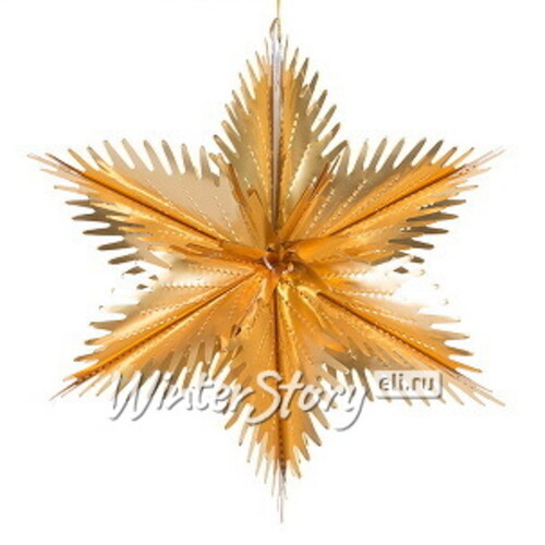 Звезда из фольги Резная 30 см ярко-золотая Holiday Classics