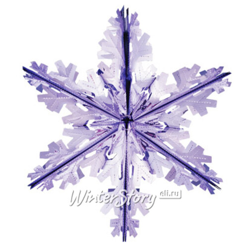 Снежинка из фольги Праздник 35 см лиловая голографическая Holiday Classics
