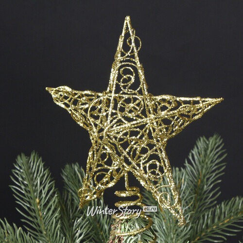 Звезда на елку Кружевная 15 см золотая Kurts Adler