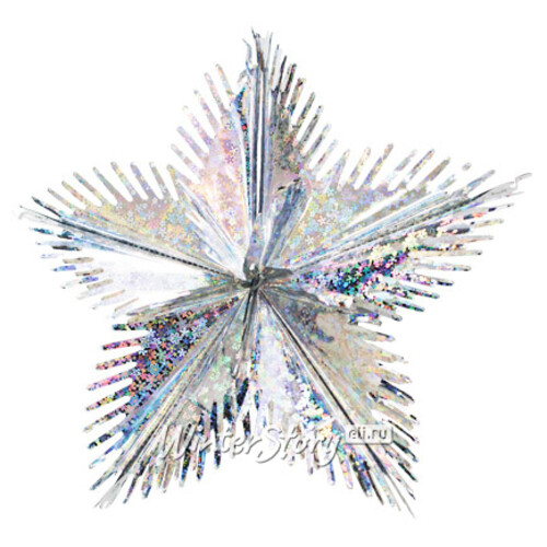 Звезда из фольги Полярная 40 см серебряная голографическая Holiday Classics