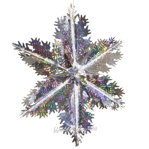 Снежинка из фольги Ажурная 40 см серебро голографическое Holiday Classics