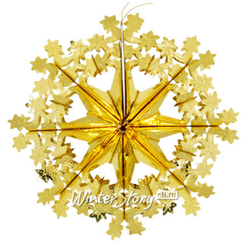 Снежинка из фольги Лучистая 40 см золотая Holiday Classics