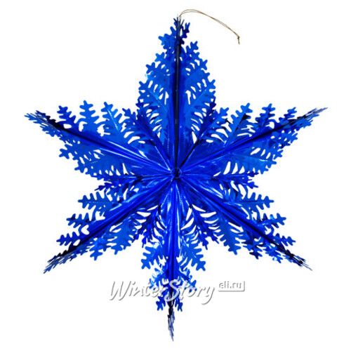 Звезда из фольги Ажурная 60 см синяя Holiday Classics