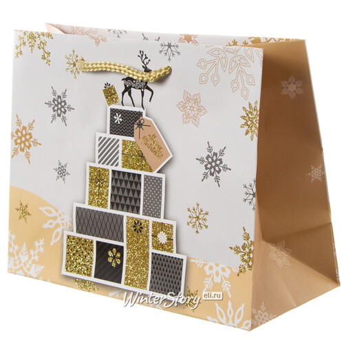 Подарочный пакет Magic Christmas - Коробочки с презентами 23*18 см Due Esse Christmas