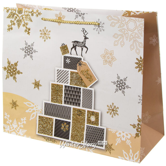 Подарочный пакет Magic Christmas - Коробочки с презентами 31*26 см Due Esse Christmas (Ду Эссе Кристмас)