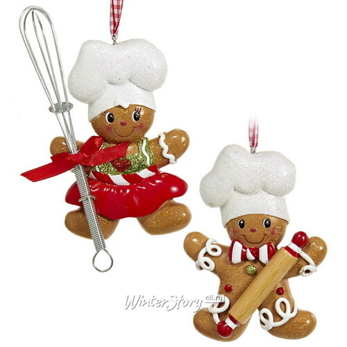 Набор елочных игрушек Рождественская кухня Санты: Gingerbread Whirl 13 см, 2 шт, подвеска Kurts Adler