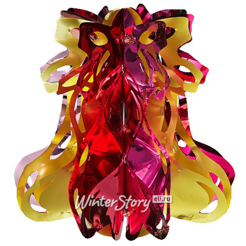 Фигура из фольги Колокольчик 20 см золотой-красный-розовый Holiday Classics