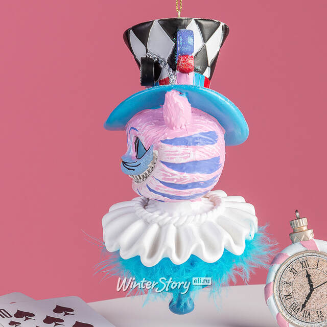 Елочная игрушка Чеширский Кот - Алиса в Стране Чудес 15 см, подвеска Kurts Adler