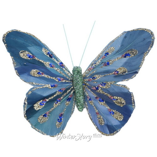 Декоративное украшение Butterfly Jody 13 см зеленые, 2 шт, клипса Koopman
