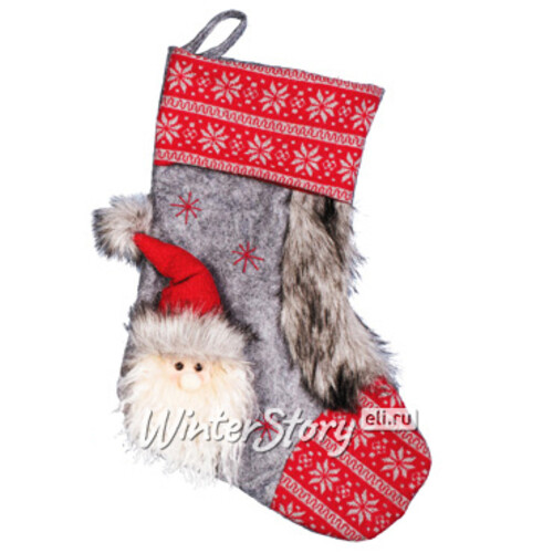 Новогодний носок Сказки Лапландии с Сантой 45 см Holiday Classics