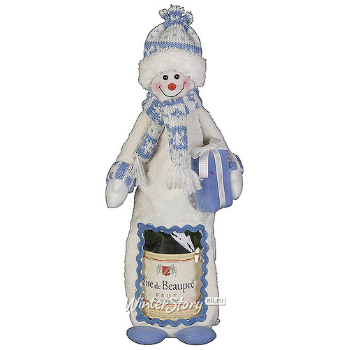 Чехол на бутылку Снеговик 38 см голубой Mister Christmas