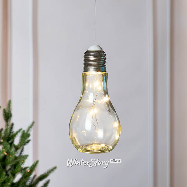 Декоративный подвесной светильник Лампа Эдисона 19 см, стекло, батарейки, IP20 Koopman (Купман)