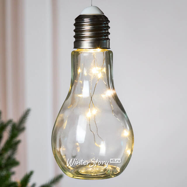 Декоративный подвесной светильник Лампа Эдисона 19 см, стекло, батарейки, IP20 Koopman (Купман)