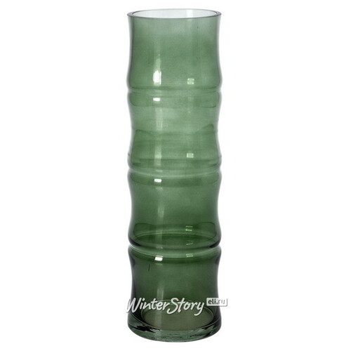 Стеклянная ваза Bambu 32*10 см изумрудная Koopman